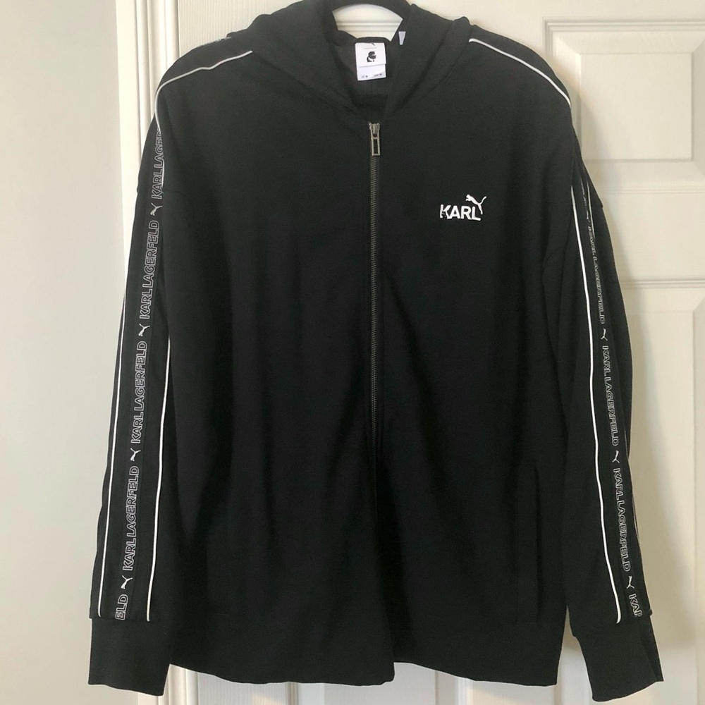 Puma X Karl Lagerfeld Logo Full Zip Hoodie Track Jacket